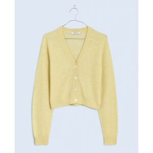 Madewell Alpaca-Blend V-Neck Cardigan Sweater| Butter Yellow in XXS